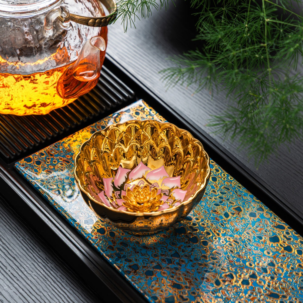 Gilded Pink Lotus Tenmoku
