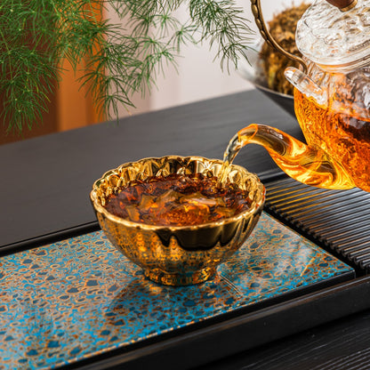 Gilded Blue Lotus Tenmoku