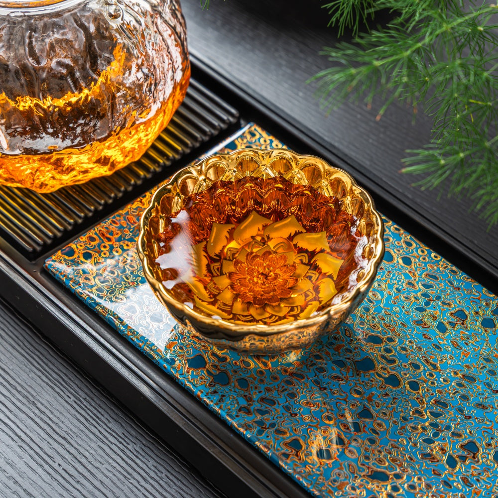 Gilded Blue Lotus Tenmoku