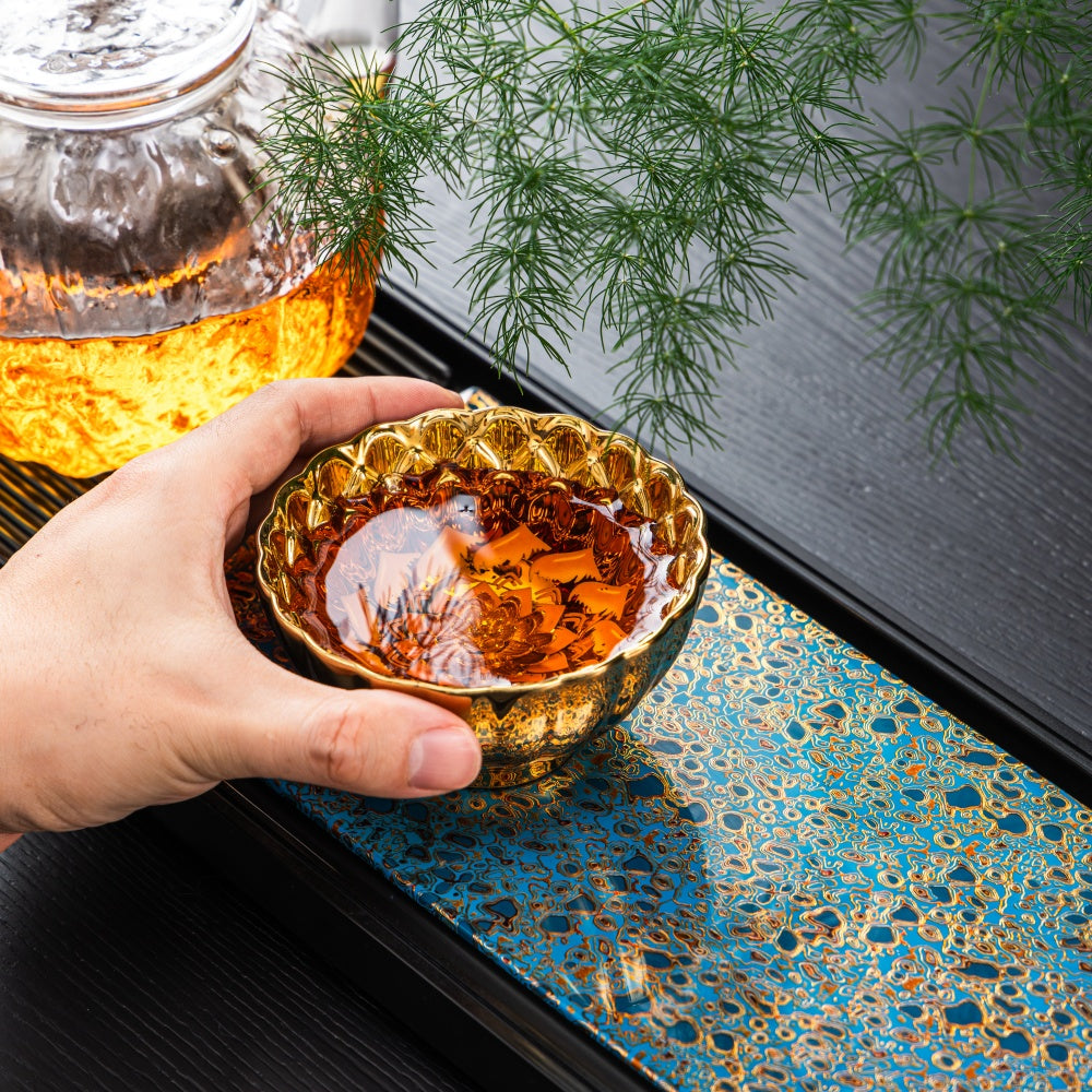 Gilded Pink Lotus Tenmoku