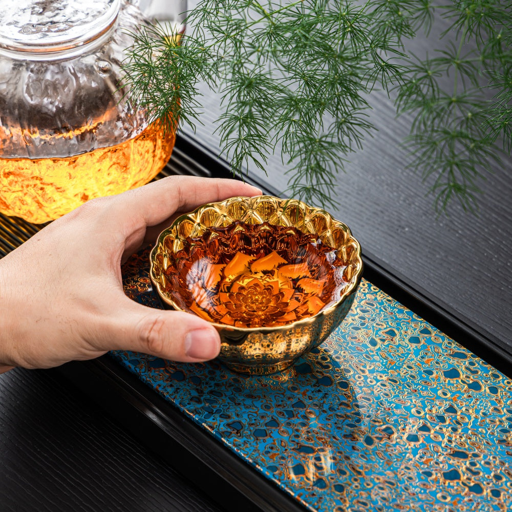 Gilded Pink Lotus Tenmoku