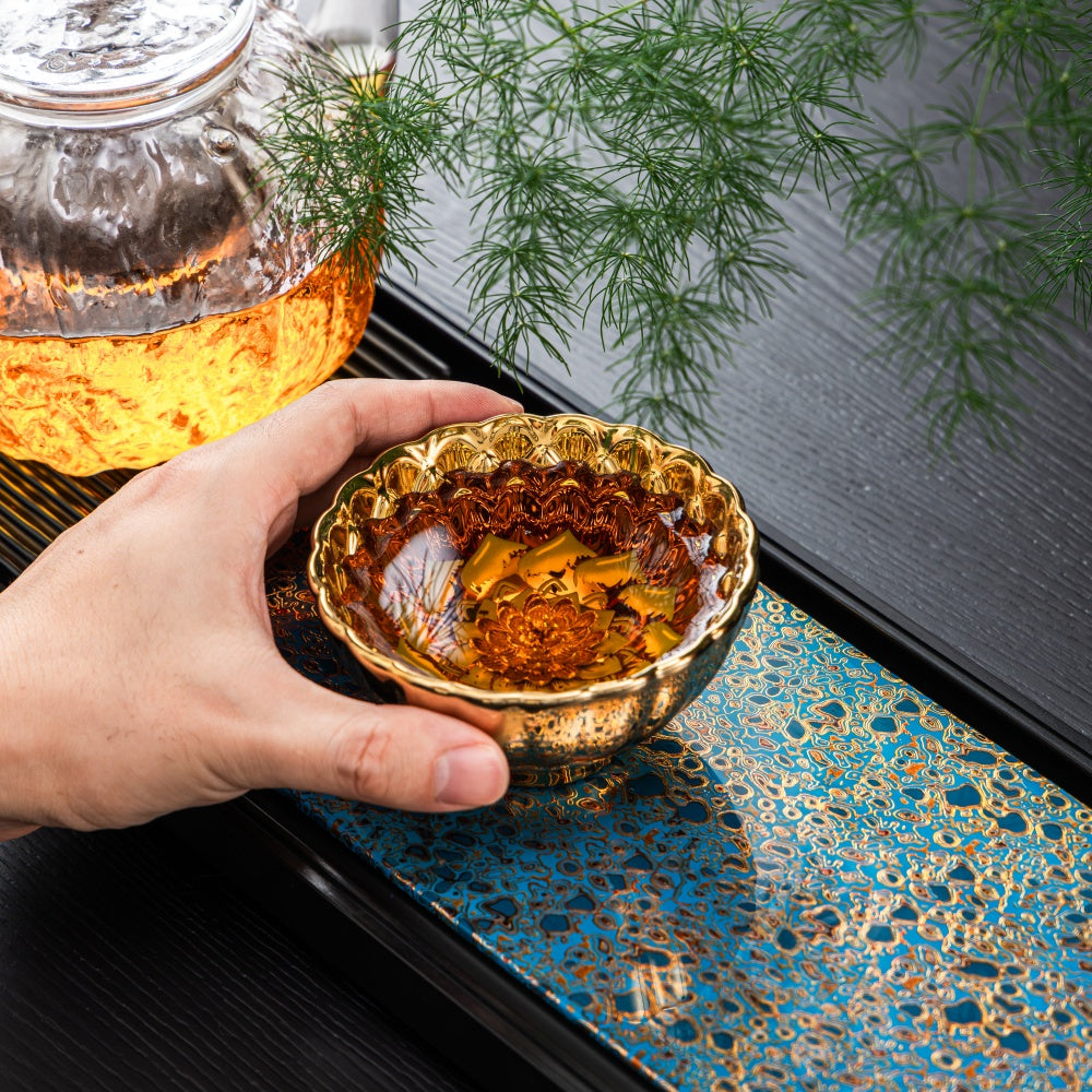 Gilded Blue Lotus Tenmoku