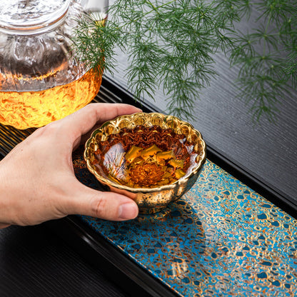 Gilded Blue Lotus Tenmoku