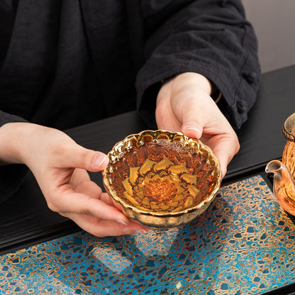 Gilded Blue Lotus Tenmoku