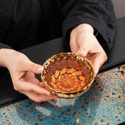 Gilded Pink Lotus Tenmoku