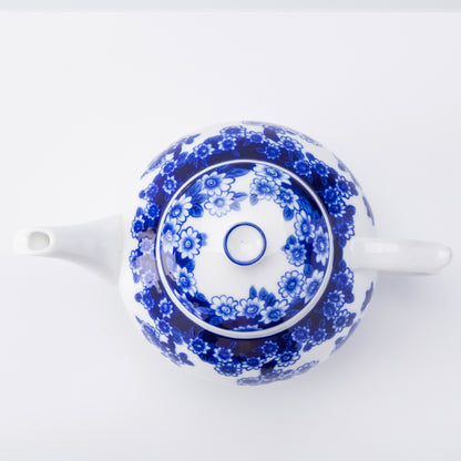 Blue Floral Porcelain Teapot