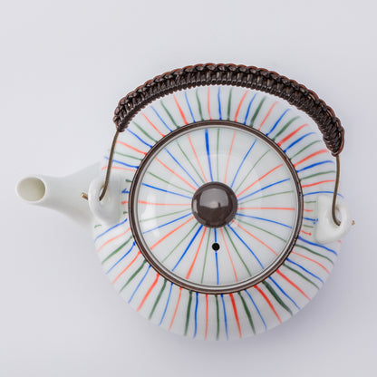 Rainbow Stripe Porcelain Teapot