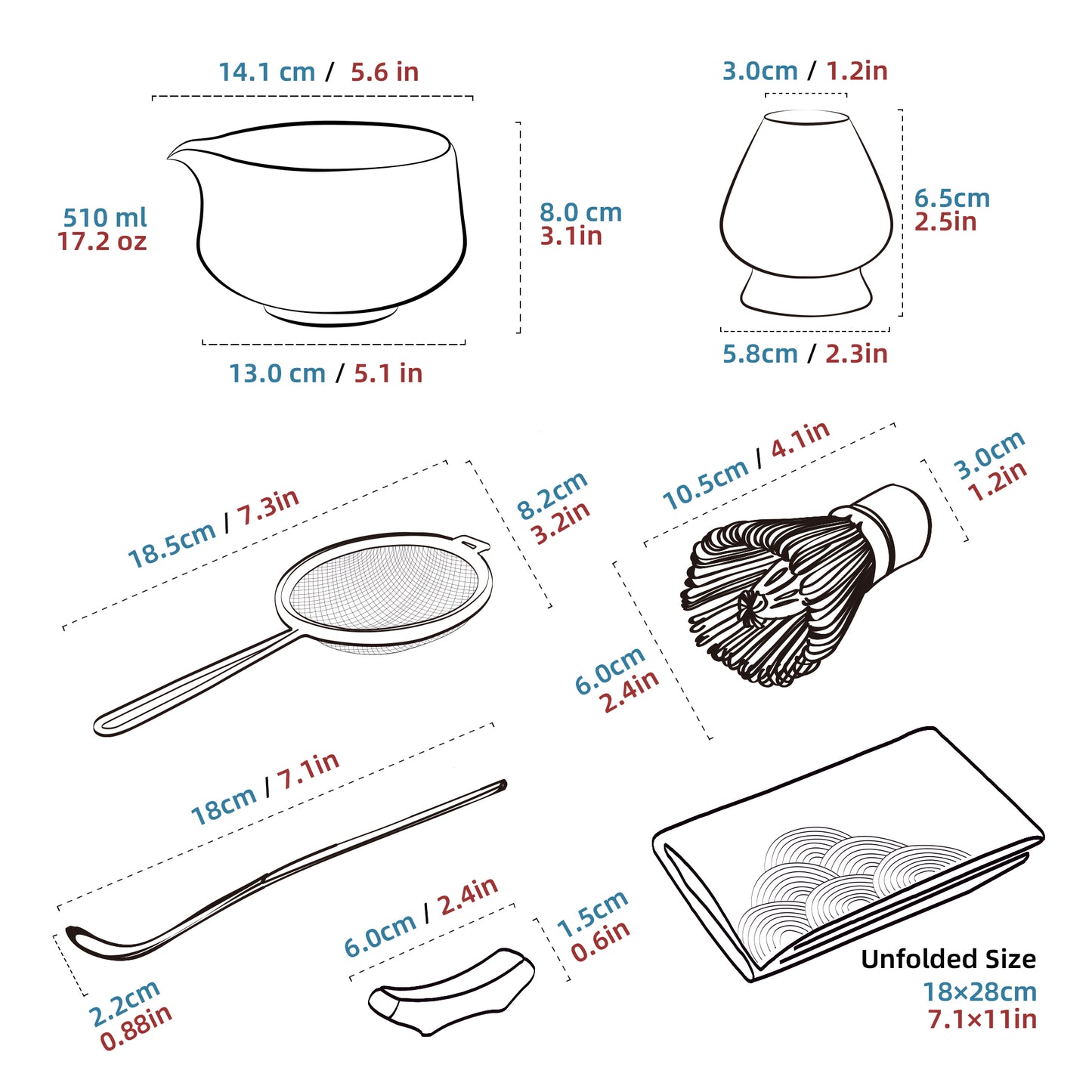 Matcha Set-Beginner Set Deep Ocean Pointy Bowl