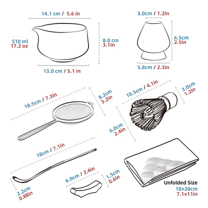 Matcha Set-Beginner Set Deep Ocean Pointy Bowl