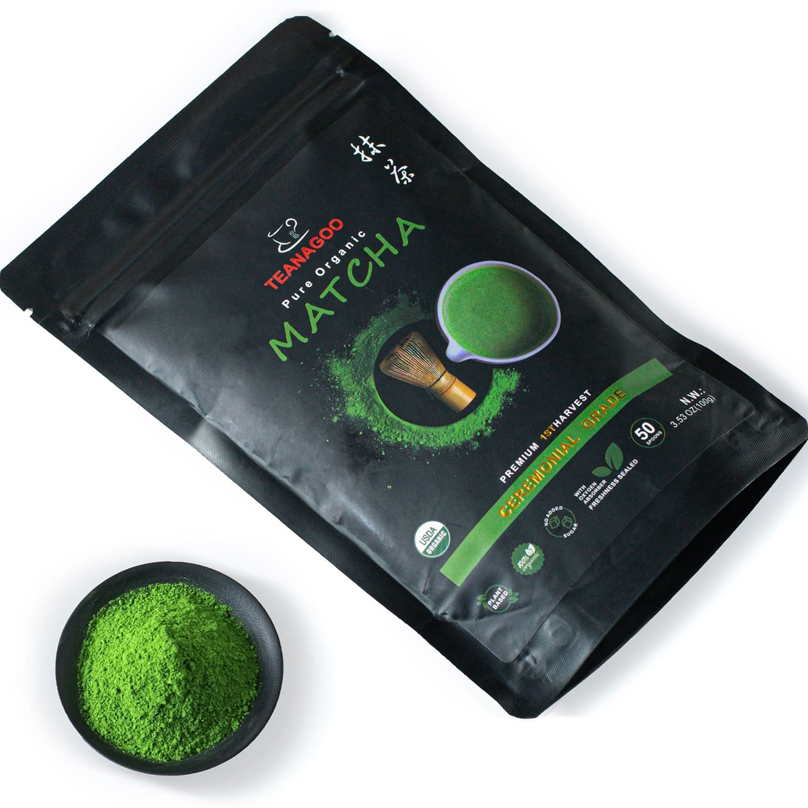 TEANAGOO Ceremonial Grade Matcha 100g packaging