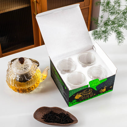 Japanese Tea Cups 4 pcs Set Crystal White