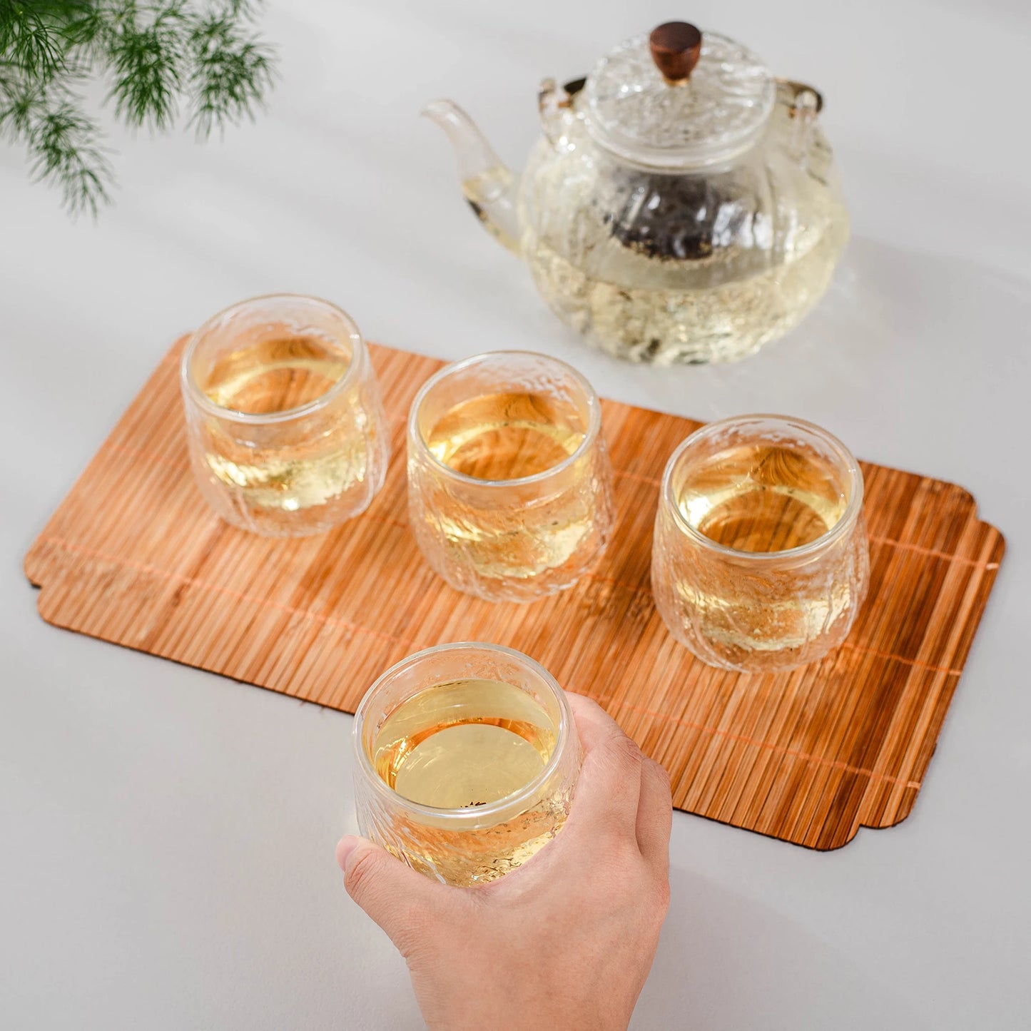 Japanese Tea Cups 4 pcs Set Crystal White