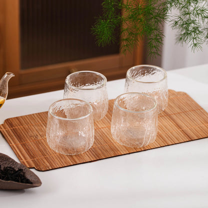 Japanese Tea Cups 4 pcs Set Crystal White