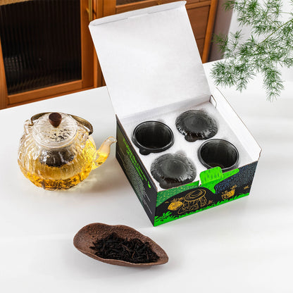 Japanese Tea Cups 4 pcs Set Crystal Black