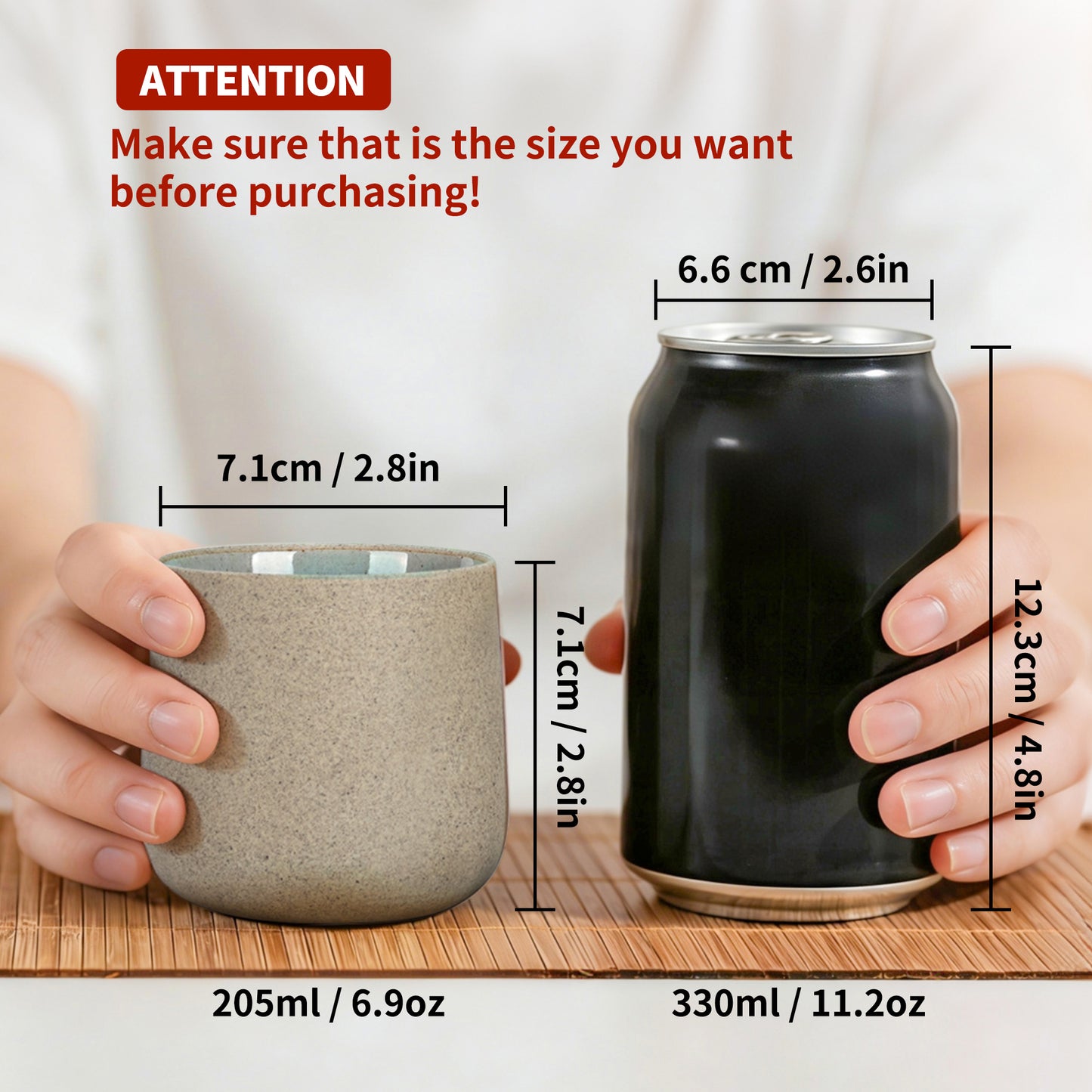 Japanese Tea Cups 4 pcs Set Dusty Grey