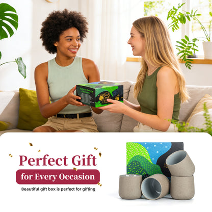 Japanese Tea Cups 4 pcs Set Dusty Grey