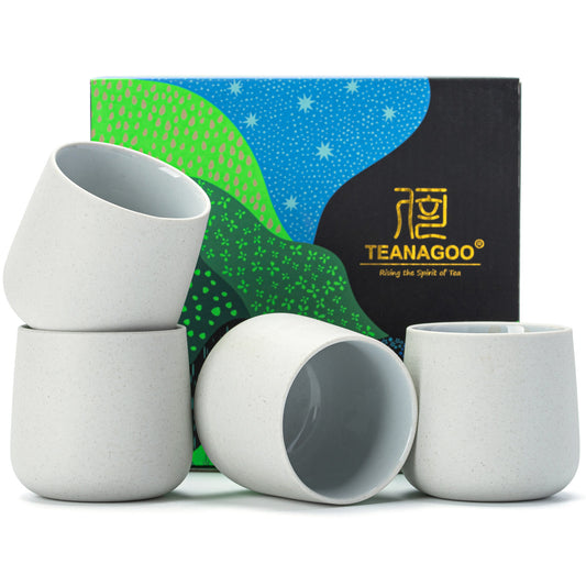 Japanese Tea Cups 4 pcs Set Dusty White