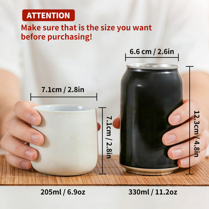 Juego de 4 tazas de té japonesas en blanco polvoriento 