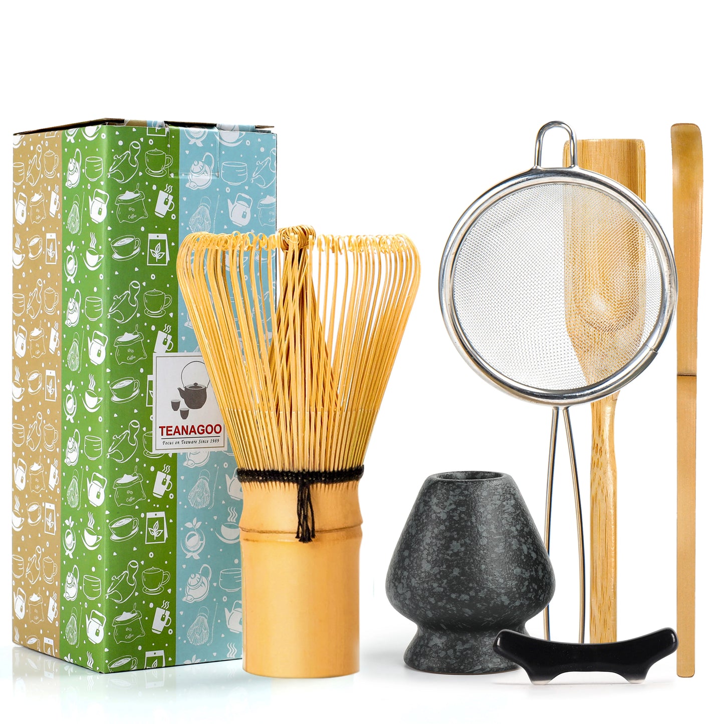 Matcha Whisk Set Obsidian with sifter