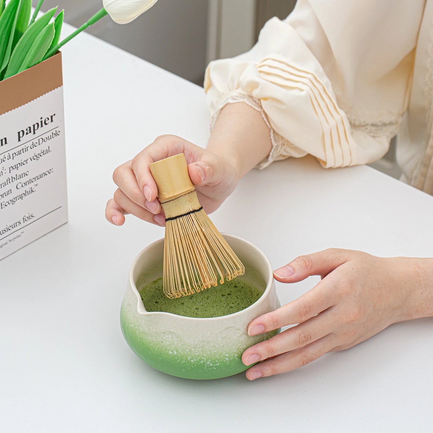 Matcha Whisk Set Snow Mountain Green
