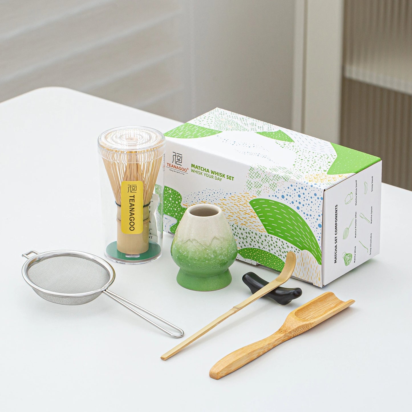 Matcha Whisk Set Snow Mountain Green
