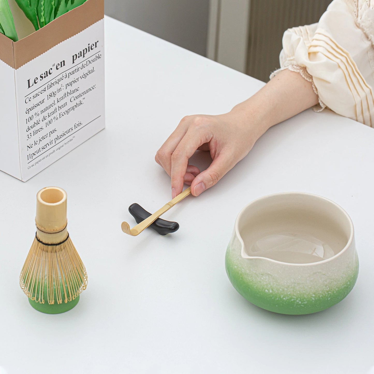 Matcha Whisk Set Snow Mountain Green