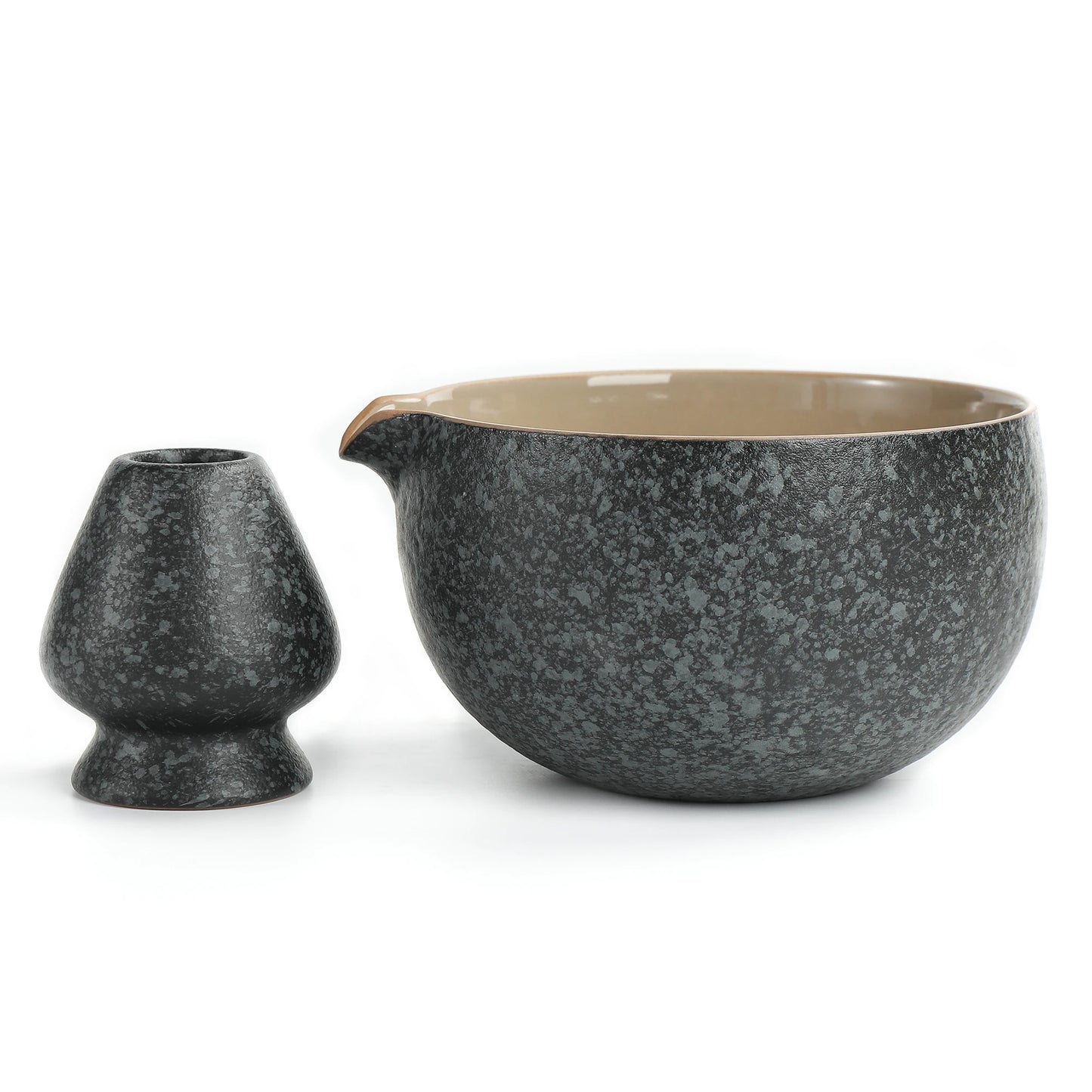 Obsidian Matcha Bowl with Spout