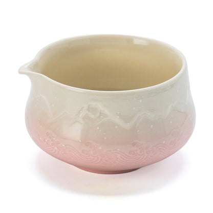 Snow Mountain Pink Matcha Bowl with Spout