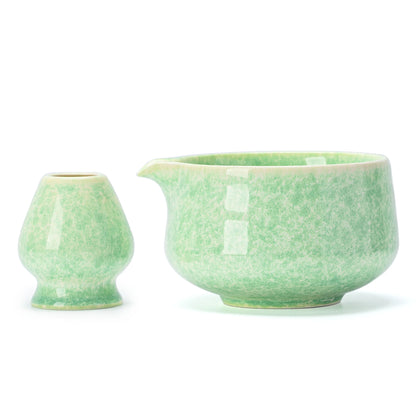 Green Ocean Matcha Bowl with Spout