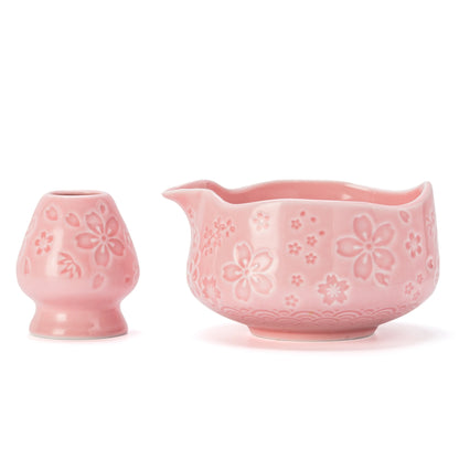Sakura Pink Matcha Bowl with Spout
