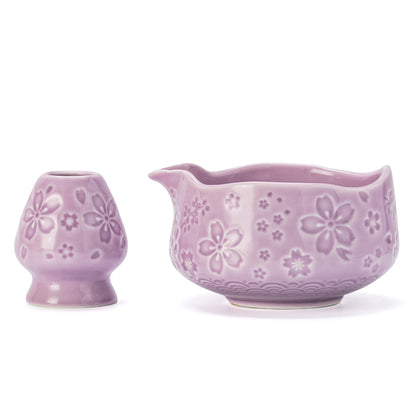 Sakura Purple Matcha Bowl with Spout