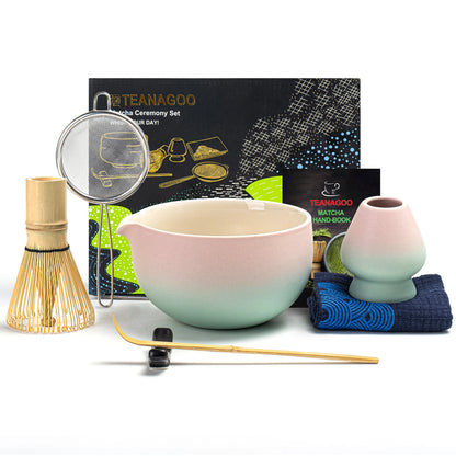 Pinky Blue Matcha Bowl with Spout