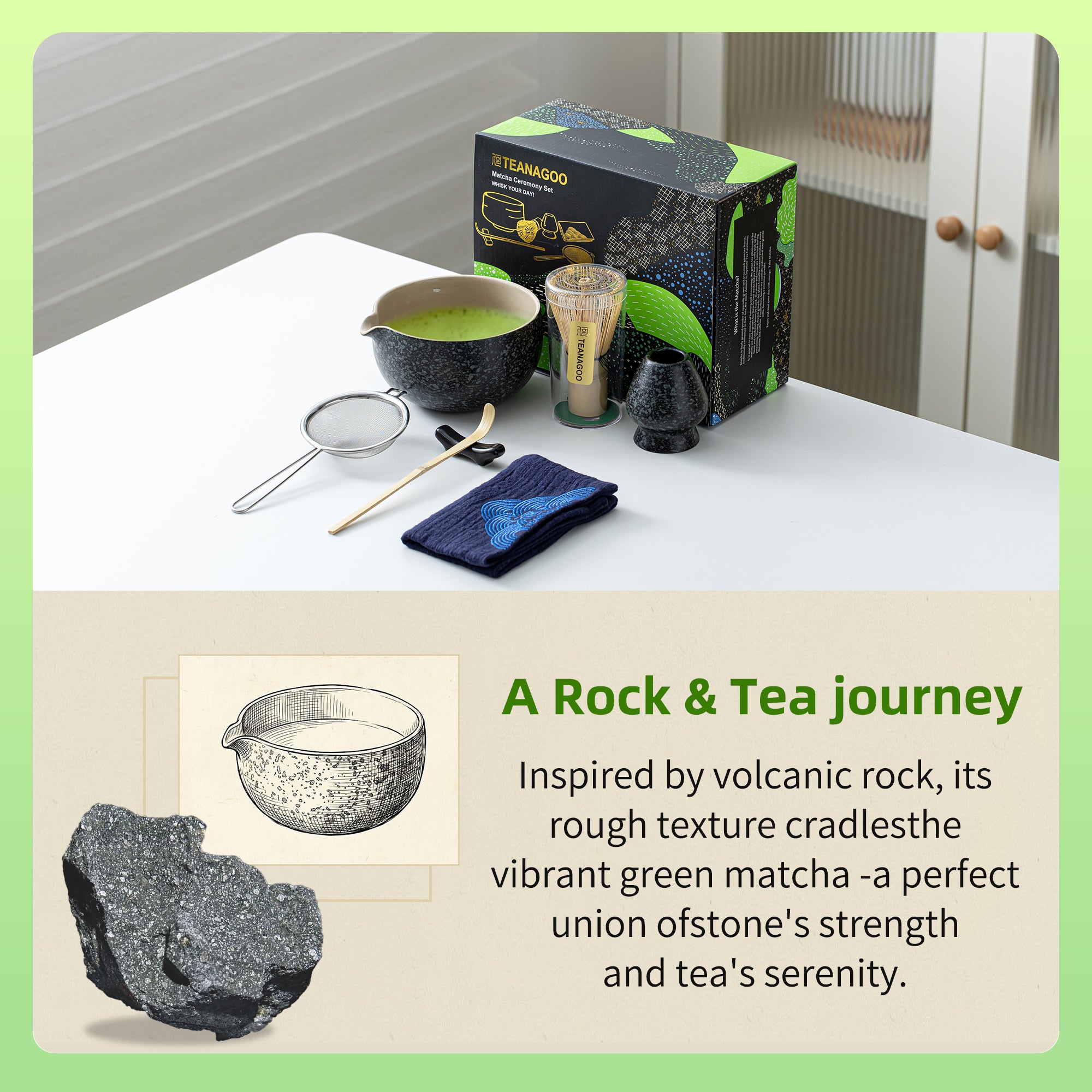 Matcha Set for Beginner Obsidian | Japanese Matcha Set | Teanagoo