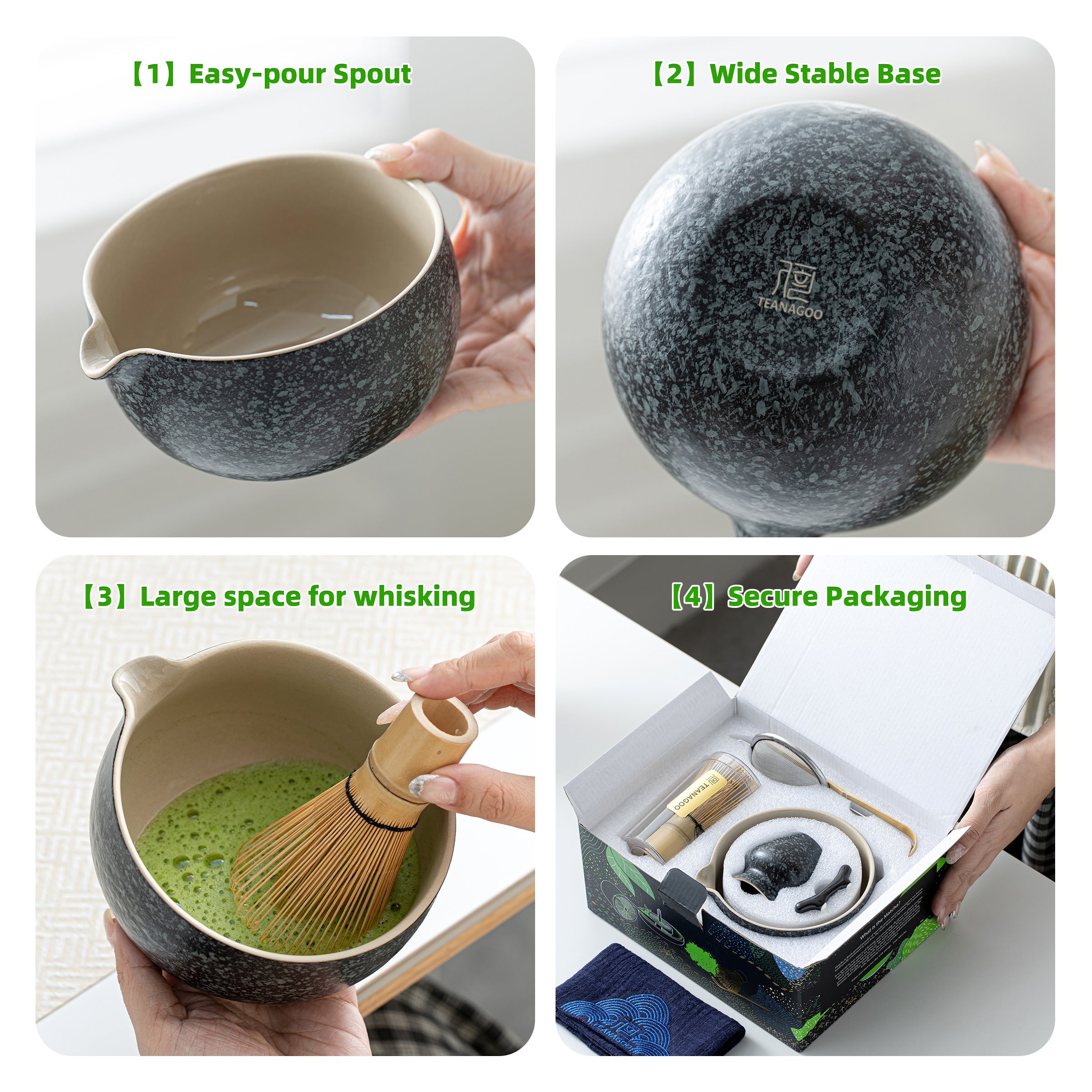Matcha Set for Beginner Obsidian | Japanese Matcha Set | Teanagoo