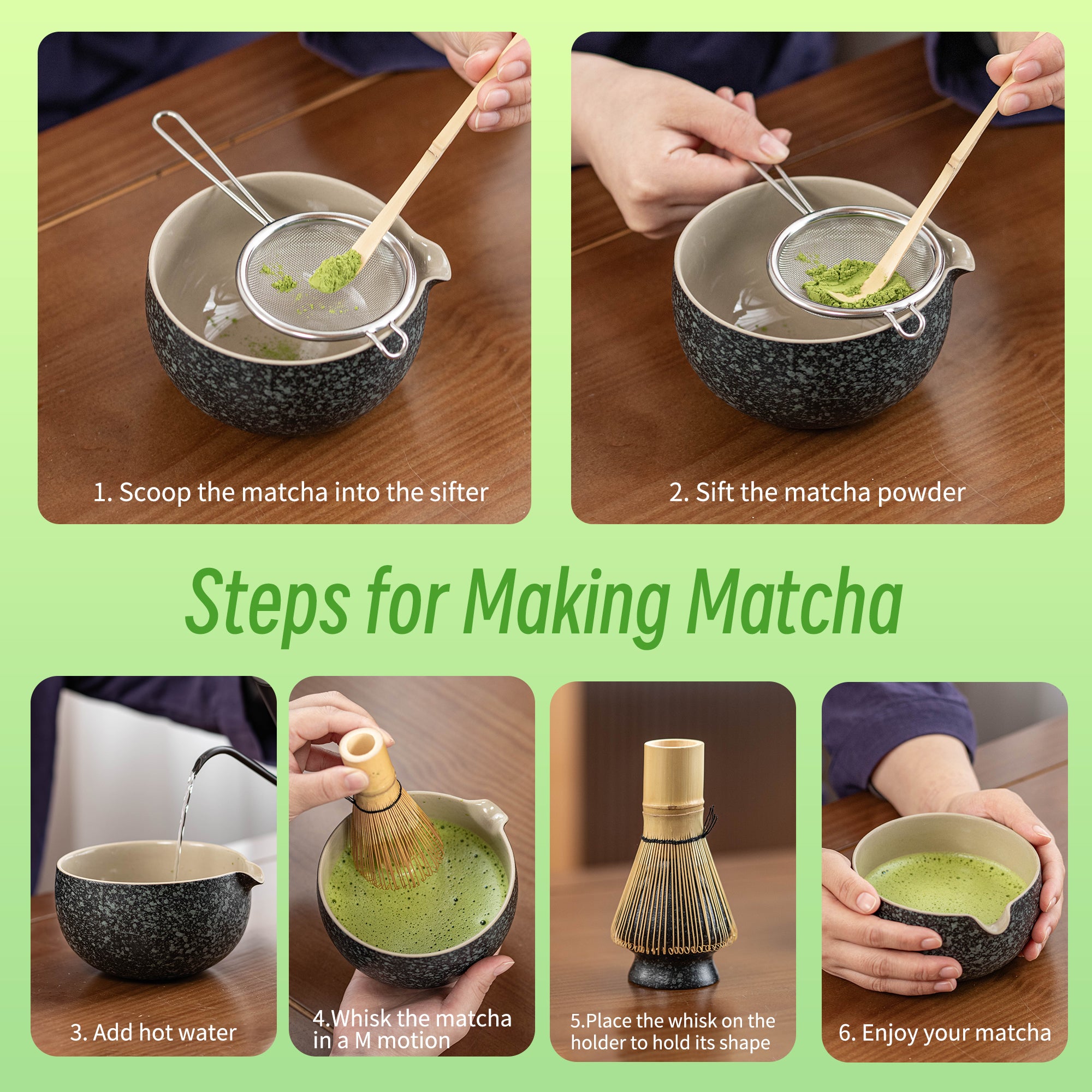 Matcha Set for Beginner Obsidian | Japanese Matcha Set | Teanagoo