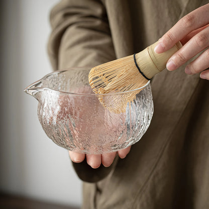 Crystal White Matcha Bowl with Spout