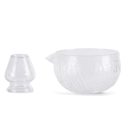 Crystal White Matcha Bowl with Spout