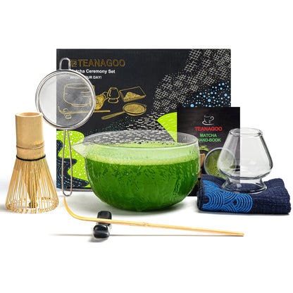 Crystal White Matcha Bowl with Spout