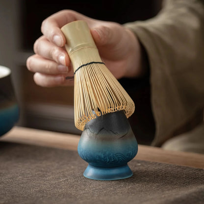 Matcha Set-Beginner Set Landscape Black Blue Round Bowl