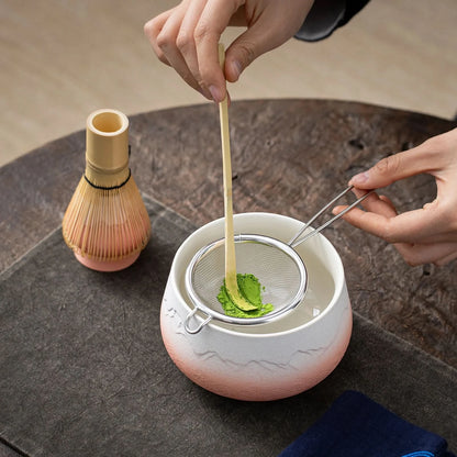 Matcha Set-Beginner Set Landscape Pinky White Round Bowl