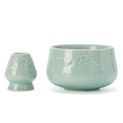 Jade Matcha Bowl with Spout