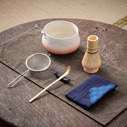 Pinky White Matcha Bowl with Spout