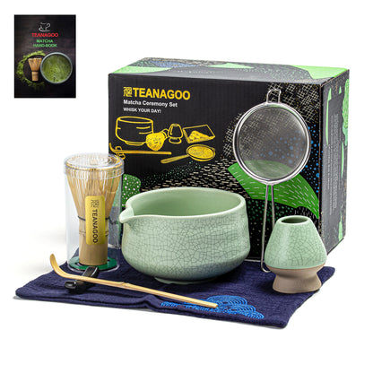 Matcha Set-Beginner Set Green Web Pointy Bowl