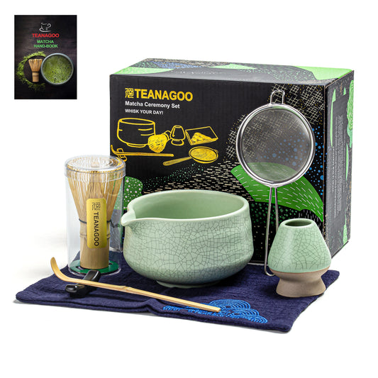 Matcha Set-Beginner Set Green Web Pointy Bowl
