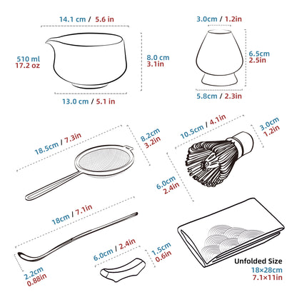 Matcha Set-Beginner Set Green Web Pointy Bowl