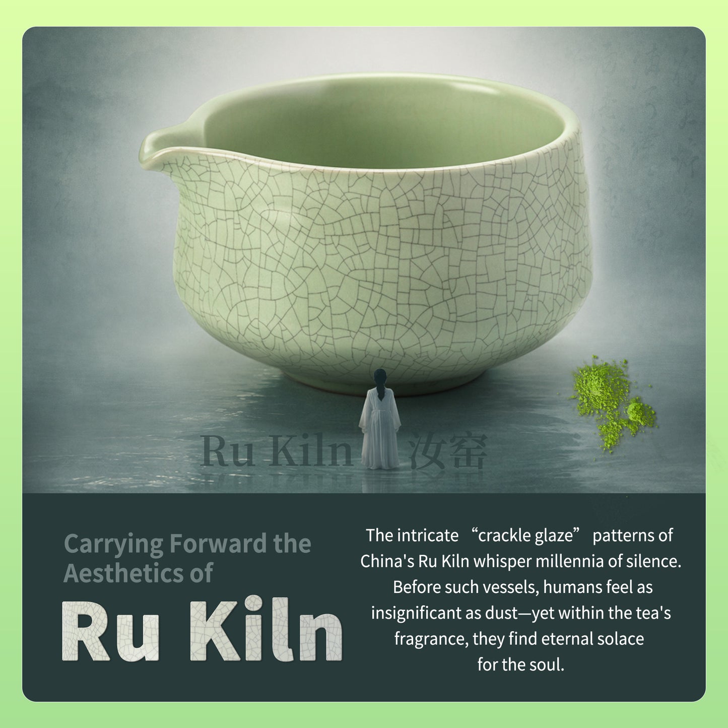 Matcha Set-Beginner Set Green Web Pointy Bowl