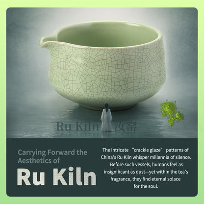 Matcha Set-Beginner Set Green Web Pointy Bowl