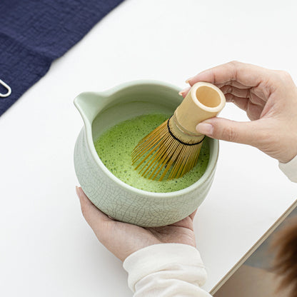 Matcha Set-Beginner Set Green Web Pointy Bowl