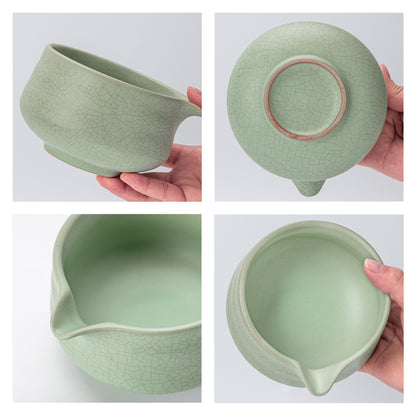 Matcha Set-Beginner Set Green Web Pointy Bowl