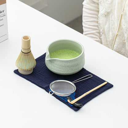 Matcha Set-Beginner Set Green Web Pointy Bowl